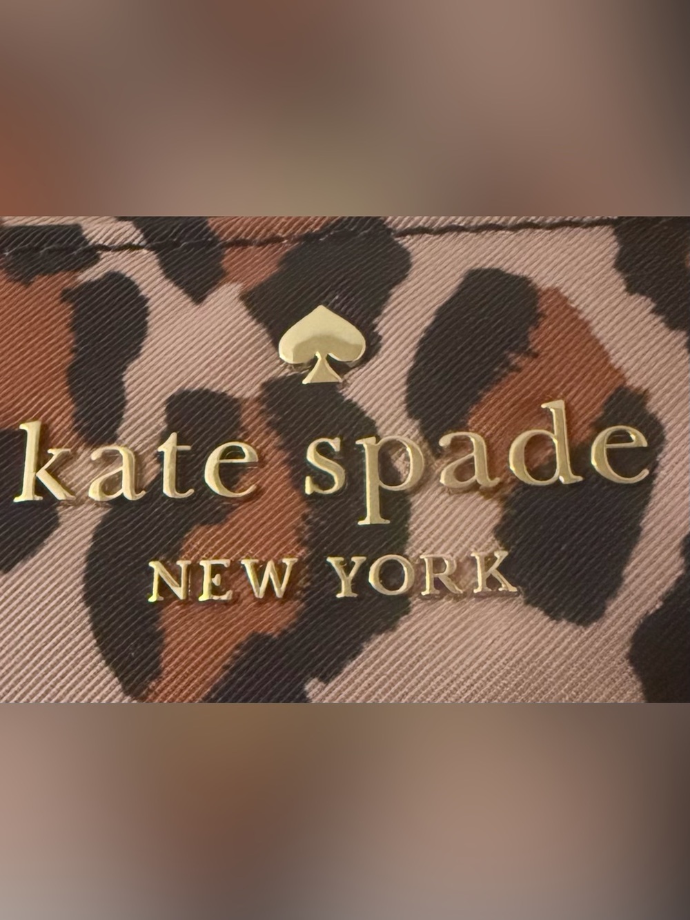 NWT- kate spade Chelsea Leopard Print Nylon Backpack Tote - Brown/Black - Picture 4 of 12